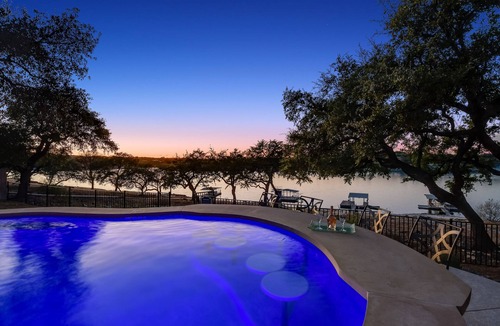 Highland Lake Estates House | Lake Travis Waterfront Resort - Dock, Pool, Hot Tub & Sunset Deck