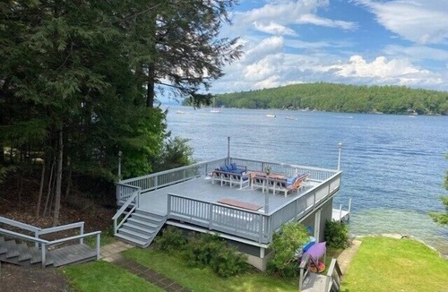 Alton Bay House | Lake Winnipesaukee Waterfront Sleeping 10 with a 24'Dock