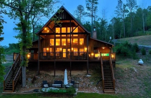 Rambo Riviera House | Lakefront A Frame on Beaver Lake - Stunning Views + Rope Swing Cove