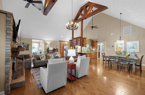 Fruitvale House | Lakefront Barndominium on 40 Private Acres - Pontoon - Sleeps 10