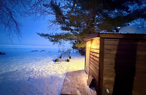 Vineland Cabin | Lakefront Cabin: Dock is in for Fishing Opener!