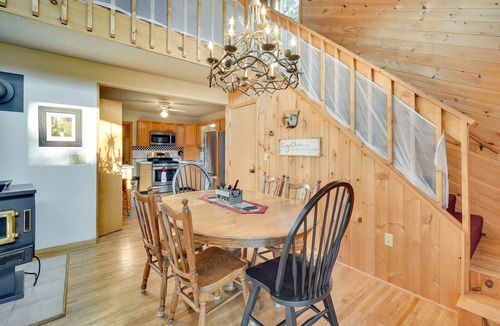 Markville Cabin | Lakefront Cabin w/Private Dock + Beach + Fire Pit