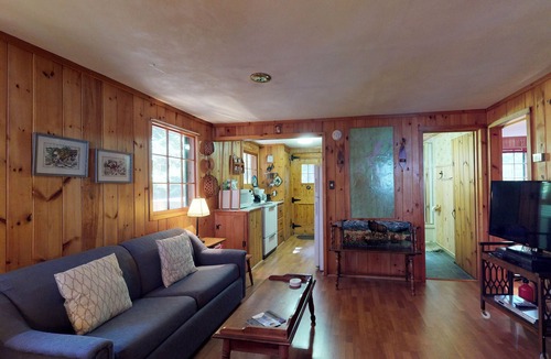 Greenville Junction Cabin | Lakefront cabin with private dock & beach access
