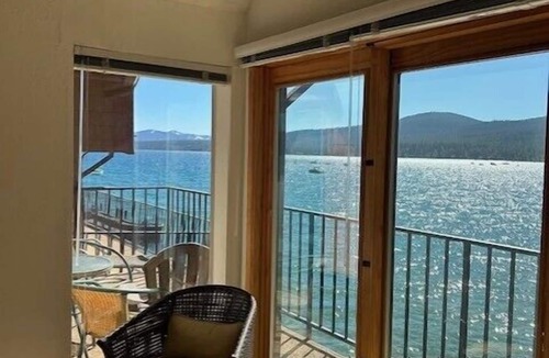 Tahoe Vista Condo | Lakefront condo w/AC, great views, private balcony