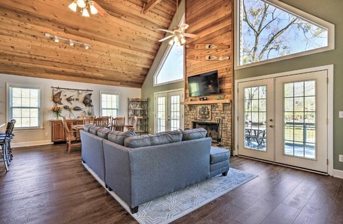 Eatonton House | Lakefront Eatonton Home Boat Dock and Fire Pit