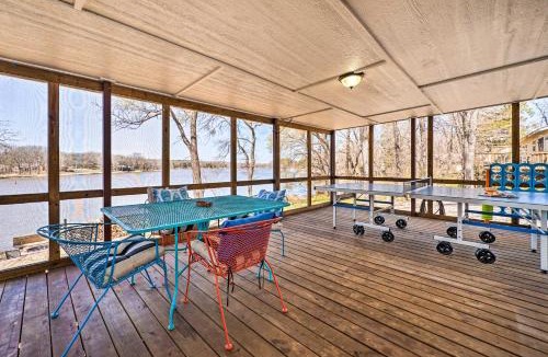 Fort Towson House | Lakefront Fort Towson Home: Private Dock & 3 Decks