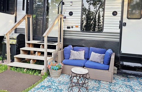Waubun House | Lakefront Glamping near Itasca State Park,wifi, fit pit, gas grill, dog-friendly