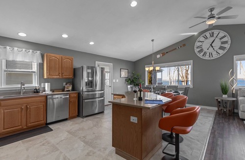 Brewerton House | Lakefront home, large firepit patio, Game room!