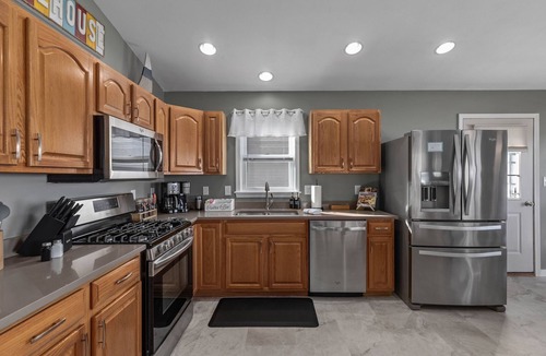 Brewerton House | Lakefront home, large firepit patio, Game room!