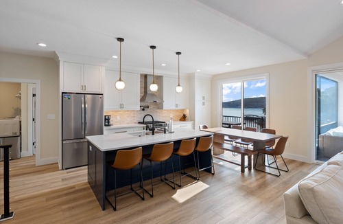 Sunrise Beach House | Lakefront Home w/Arcade Games, Wet Bar, Dock, Workspace & Stunning Views