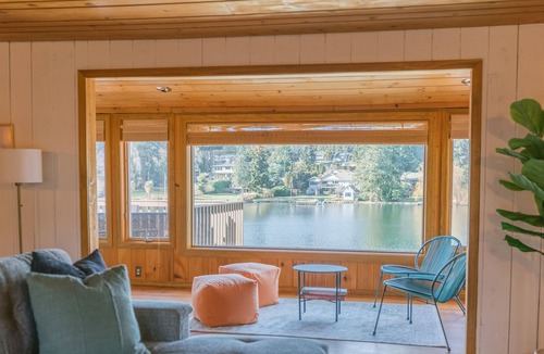 Martha Lake House | Lakefront Home w/Private Dock, BBQ, Firepit & RV Parking