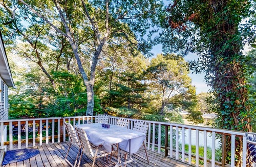 Cataumet House | Lakefront home with deck, grill, firepit & washer/dryer