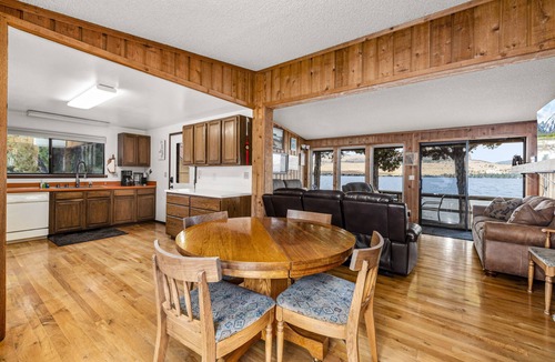 Big Arm House | Lakefront home with private beach, dock, firepit, & grill - dazzling sunset view