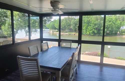 Southmont House | Lakefront Home with Saltwater Pool, Hot Tub, Firepit, Kayaks. Pet Friendly