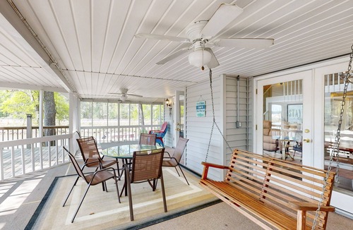 Eatonton Cabin | Lakefront home with two boat slips, lake views, firepit, grill, deck, & 2 kayaks