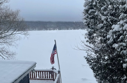 Town of Bellmont Cabin | Lakefront home with amazing sunsets, fall foliage!