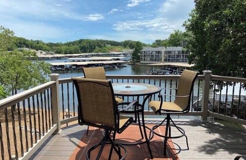 Lake Ozark House | Lakefront Home with Private Dock, Water Slide, Boat Slip, and Hot tub
