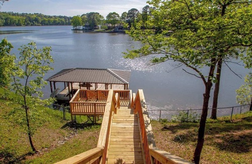 Mid America House | Lakefront House with Hot Tub, Dock, Game Room