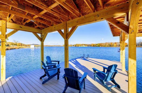 Mineral House | Lakefront Lake Anna, Boat Dock, Deck Views