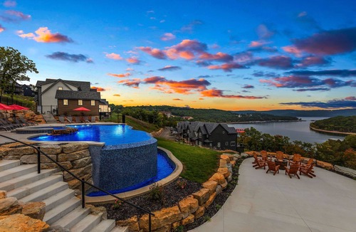 Kimberling City House | Lakefront Luxury Lodge ★ Private Dock 2 Resort Pools Best Lake Views