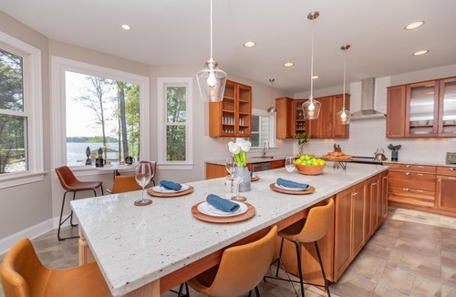 Halifax County House | 🌅 Lakefront Luxury | Flat Lot, Heated Pool, Hot Tub & Game Room Fun 🎮 Dock!