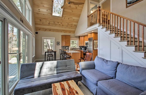 Meredith Cottage | Lakefront Meredith Home: Private Beach & Fire Pit!