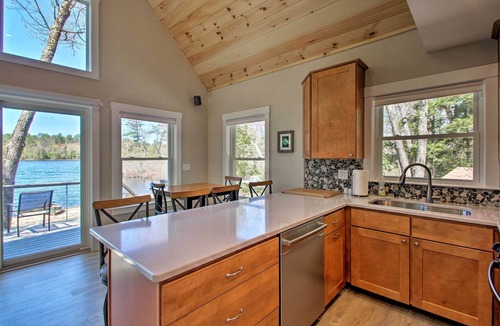Meredith Cottage | Lakefront Meredith Home: Private Beach & Fire Pit!