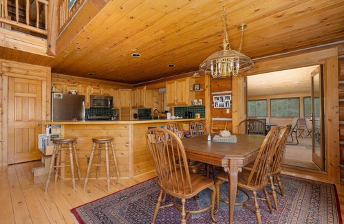 Grand Lake Cabin | Lakefront! - Private Hot Tub - Situated Directly on Grand Lake w/Boat Dock