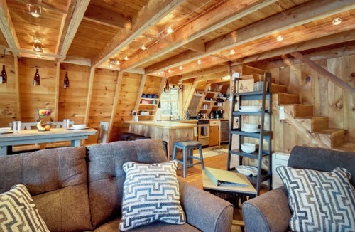 Readfield Cottage | Lakefront Retreat: Pet-Friendly A-Frame with Modern Comforts