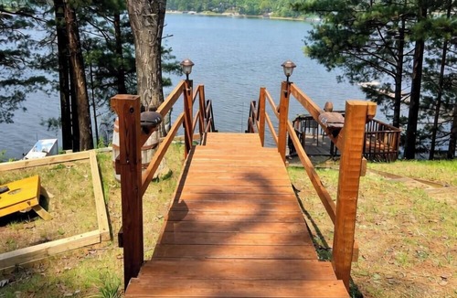 Newaygo House | Lakefront Retreat w/Private Dock & Stunning Views
