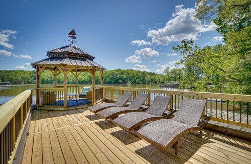 Bracey House | Lakefront Vacation Rental with Views and Hot Tub!