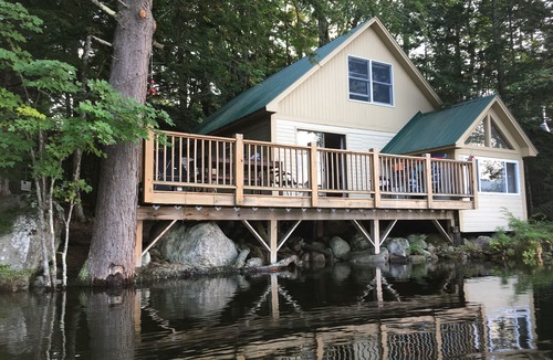Fryeburg Cottage | Lakeside Cottage Facing White Mountains- overhangs lake - Panoramic sunset views