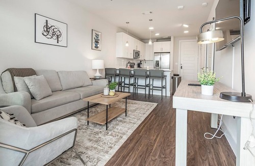 Wetmore Apartment | Landing | Modern 1BD, Yoga Studio, Gym