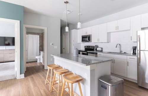 Conroe Apartment | Landing | Modern 2BD, Game Room, Gym