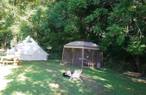 Eureka Springs RV Rental | Large Canvas Bell Tent on Kings River
