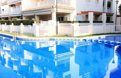 Platja de l'Arenal Apartment | Las Dunas Javea holiday apartment, ground floor, pool, beach, wifi. VT-446555-A