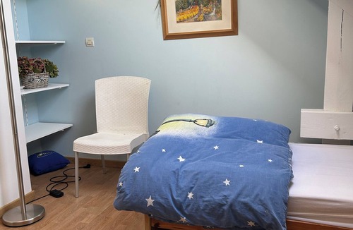 Etaples Bed & Breakfast | Lavender room with twin beds, long Zen infrared heating and softness