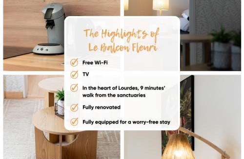 Lourdes Apartment | Le Balcon Fleuri - 9 min sanctuaires - Rénové & équipé - Calme sur Cour - 4 couchages