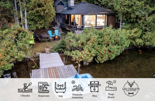 Sainte-Lucie-des-Laurentides Ski Chalet | ☀️ Le1613 - Private dock, Lake- Chalets in the north ☀️