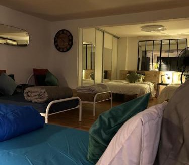 La Courneuve House | Le " Cerisier" Villa Single bed male shared room daily stay 20h to 10h