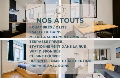 Fives Apartment | Le Chanzy - Terrasse, métro 7 min, Lille