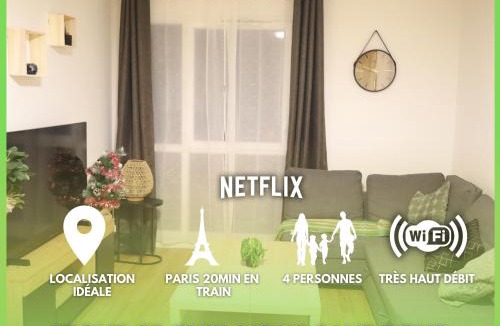 Vigneux-sur-Seine Apartment | Le Cocon lumineux à 20mn de Paris et Orly
