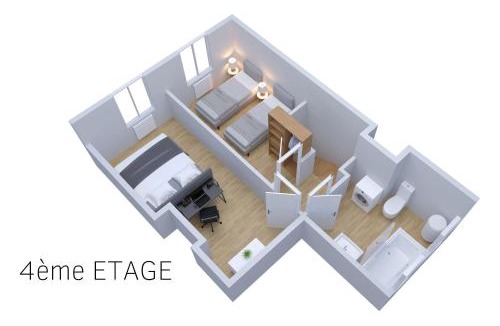 Thiers Apartment | Le Double Pirou - 2 Duplex Climatisés - Groupes