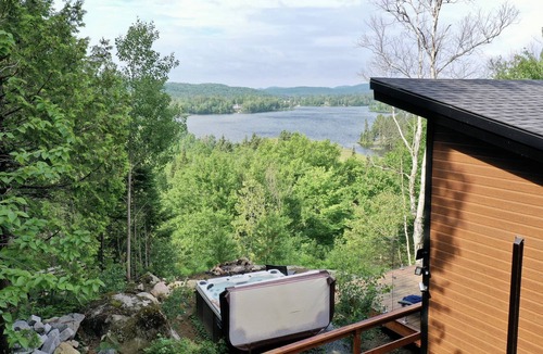 Lantier Cabin | Le Nid des Colibris - Breathtaking view of Lake Ludger - 4 Seasons - Spa