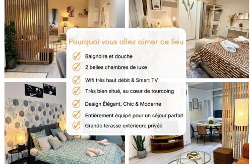Tourcoing Apartment | Le Temps d'un Souffle, Parenthèse élégante au cœur de Tourcoing avec terrasse privée