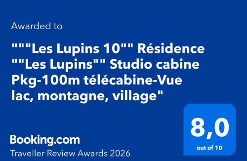 Les Angles Apartment | "Les Lupins 10" Résidence "Les Lupins" Studio cabine Pkg-100m télécabine-Vue lac, montagne, village