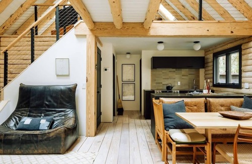 Barryville Cabin | Little River: Waterfront Sauna & Chic Log Cabin