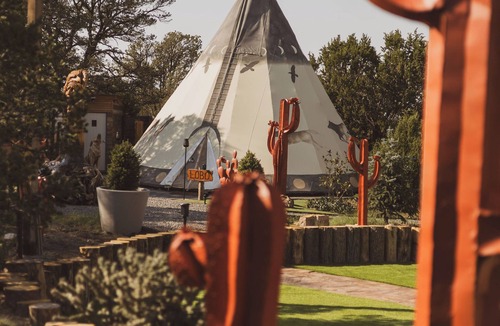 Nogal RV Rental | Lobo Tipi unique stay at El Mistico Ranch