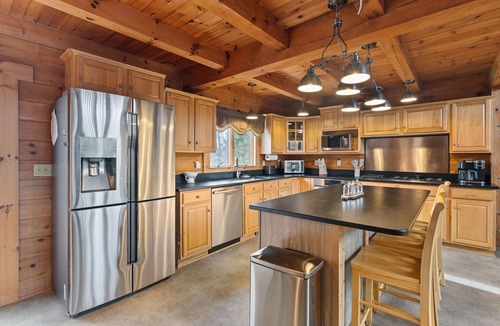 Clifford Cabin | Log Cabin, 27 Acre Modern Mountain Escape, Pool, Hot Tub and Fireplace