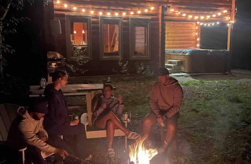 Wentworth Ski Chalet | Log Cabin across from ski Wentworth, with outdoor fire pit and BBQ